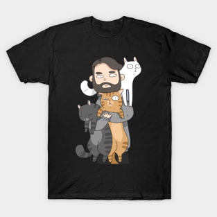 man & cat T-Shirt